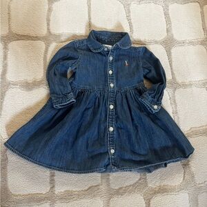 Ralph Lauren 6 Months Dark Blue Denim Dress VVGUC